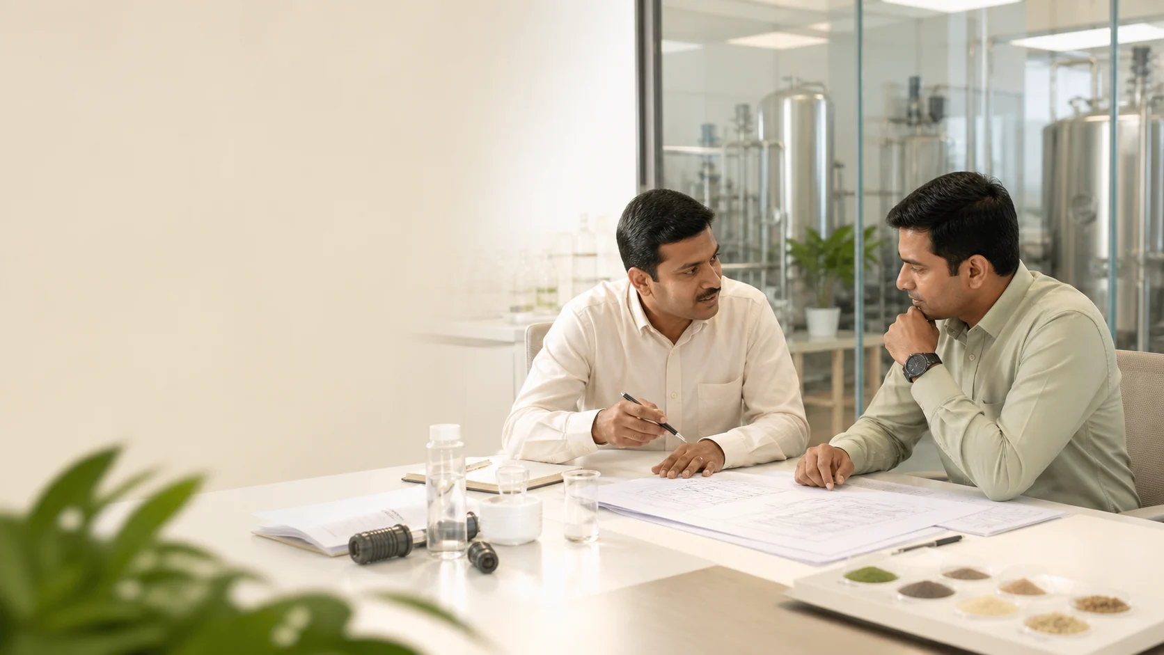 Everklin specialists discussing a technical requirement