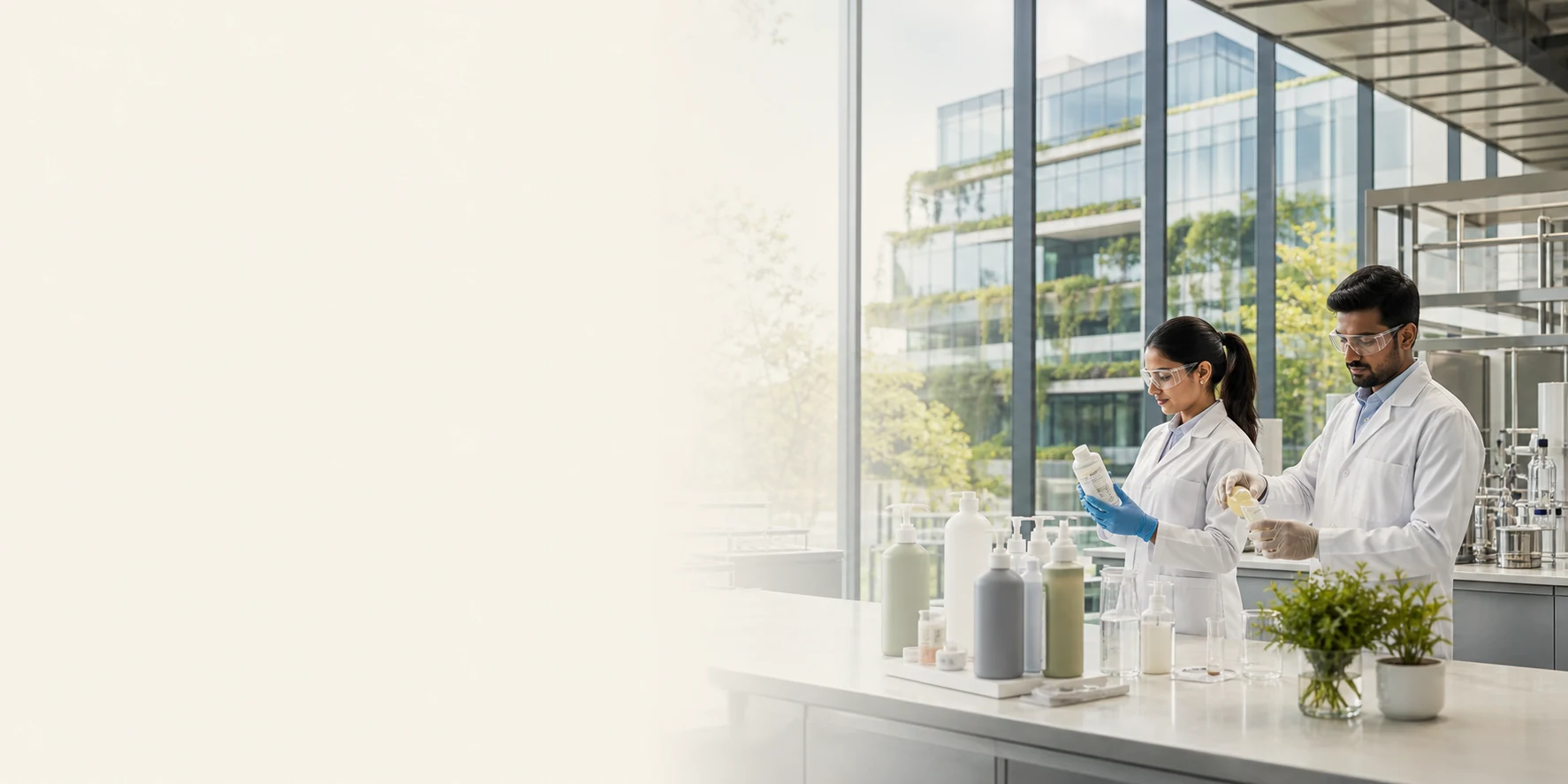 Illustration of laboratory chemistry and product documentation