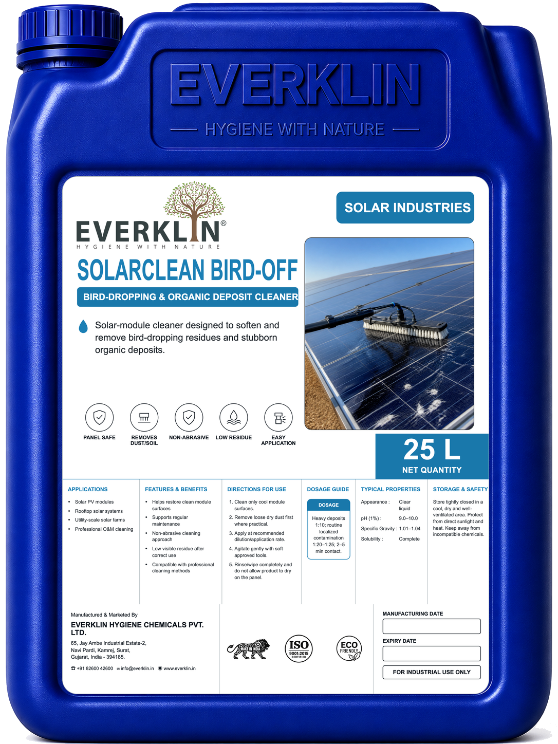 SolarClean BIRD-OFF Everklin product pack