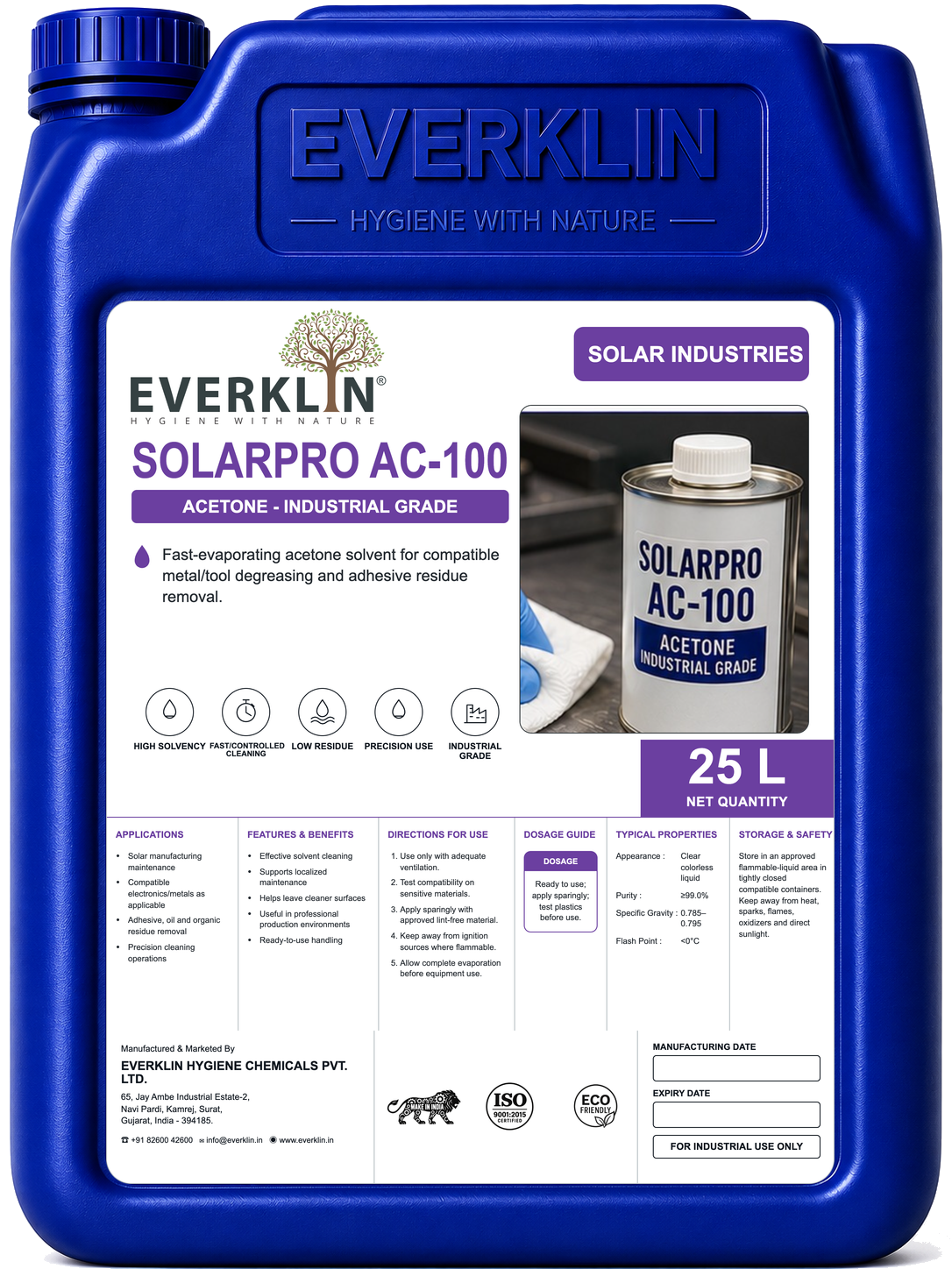SolarPro AC-100 Everklin product pack