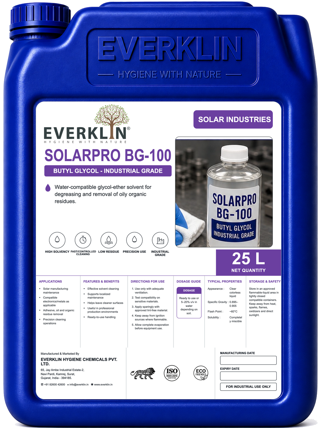 SolarPro BG-100 Everklin product pack