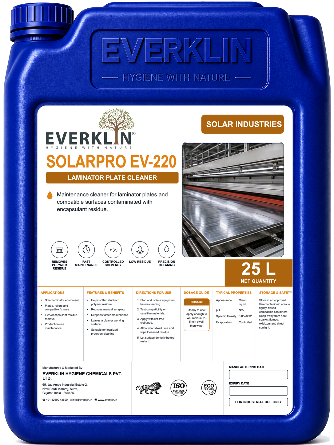 SolarPro EV-220 Everklin product pack