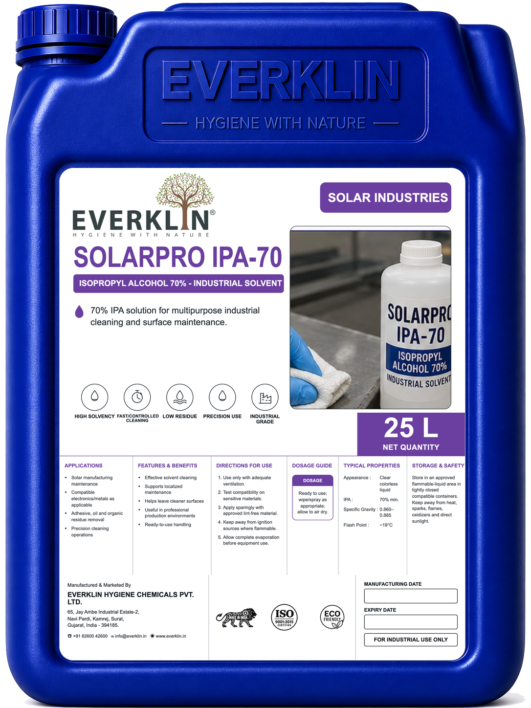 SolarPro IPA-70 Everklin product pack