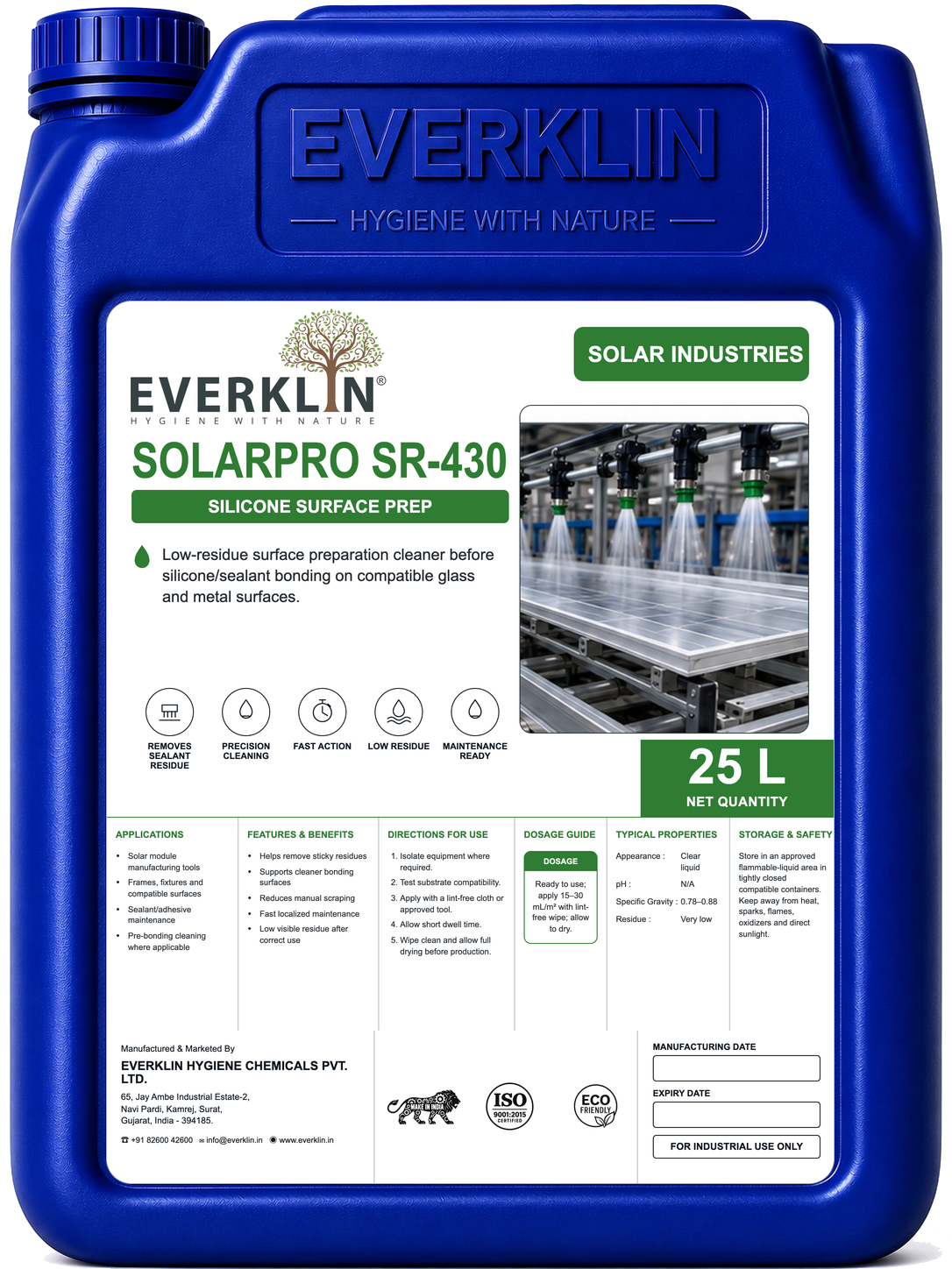 SolarPro SR-430 Everklin product pack