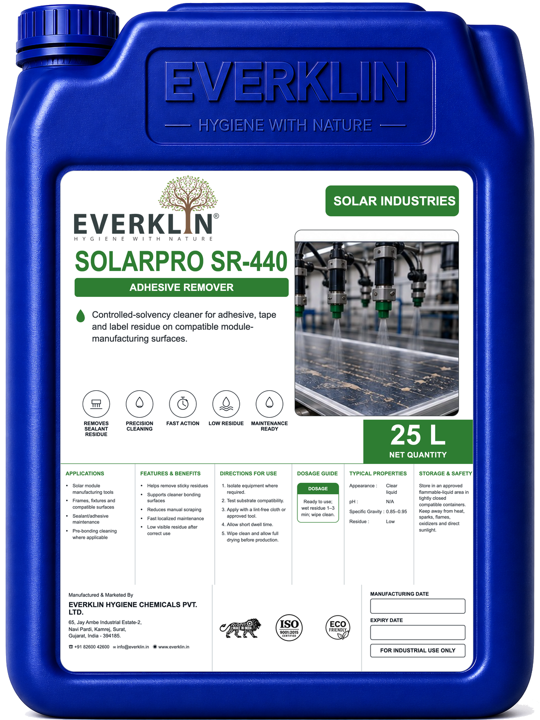 SolarPro SR-440 Everklin product pack