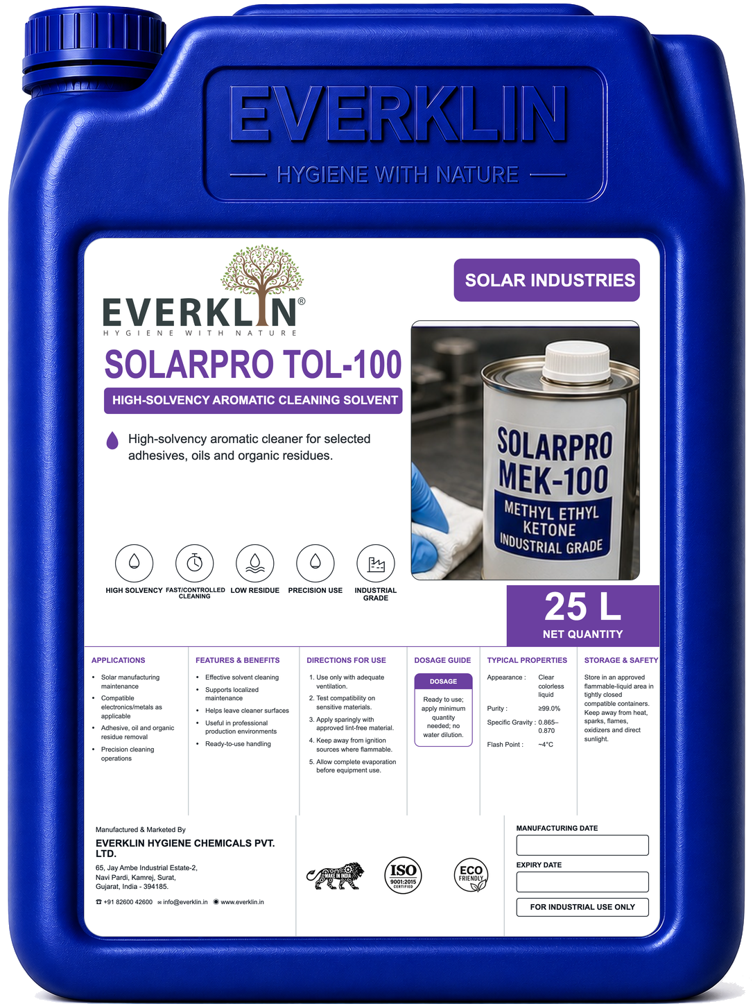 SolarPro TOL-100 Everklin product pack
