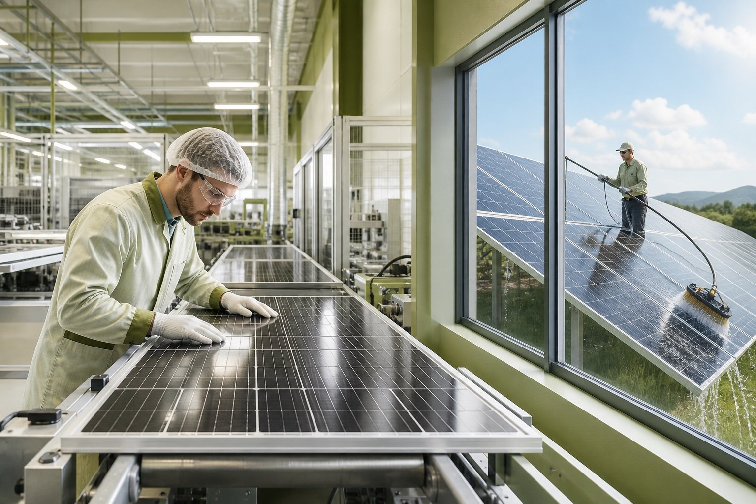 Solar panel cleaning and solar cell manufacturing process care